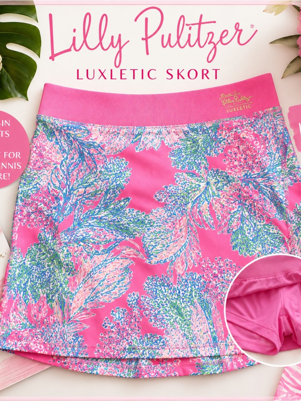 Lilly Pulitzer Luxletic Skort L worn once
